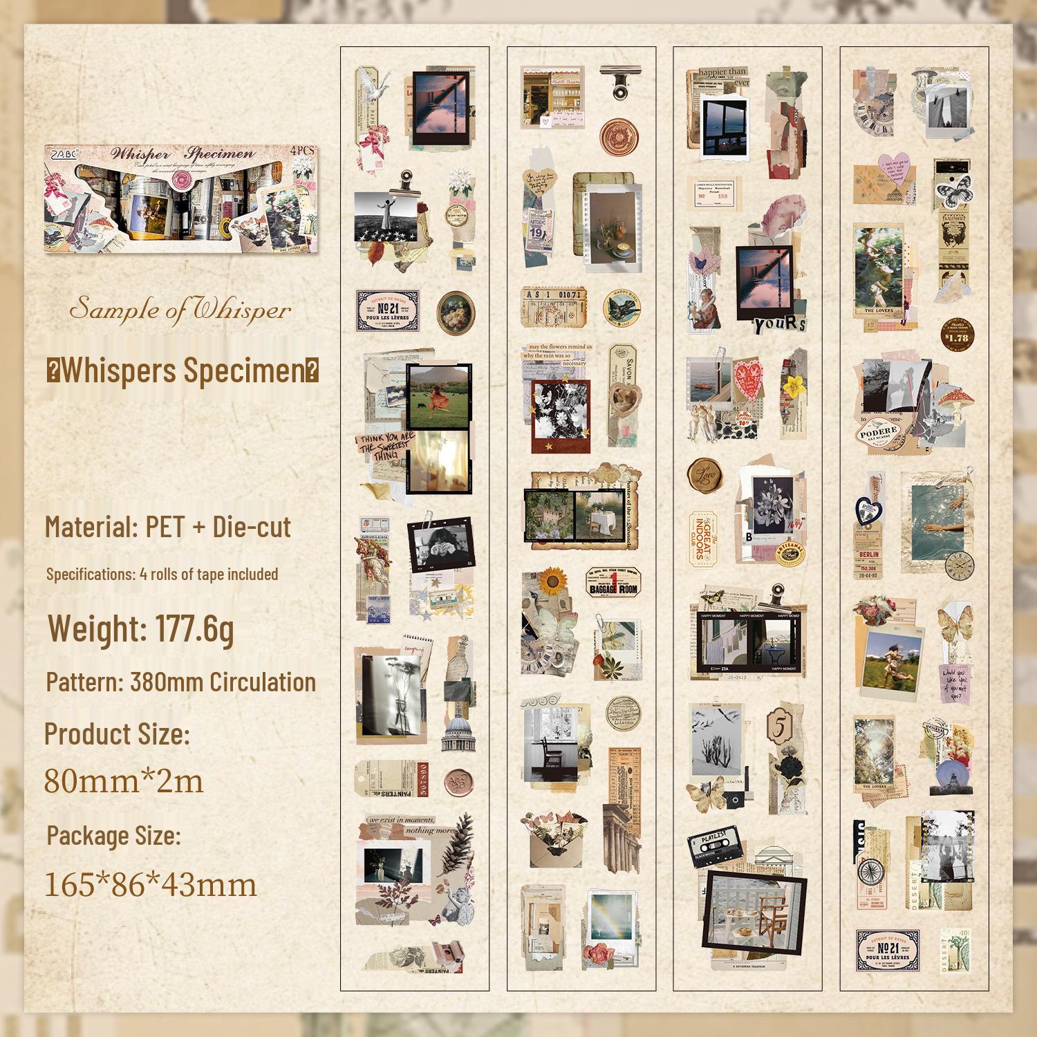 Waterproof Nostalgic Film Die-Cut Sticker Tape for DIY Journals