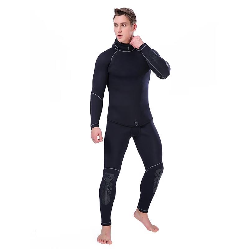 Pulian 5mm Neoprene Long-Sleeve Split Wetsuit with Hood