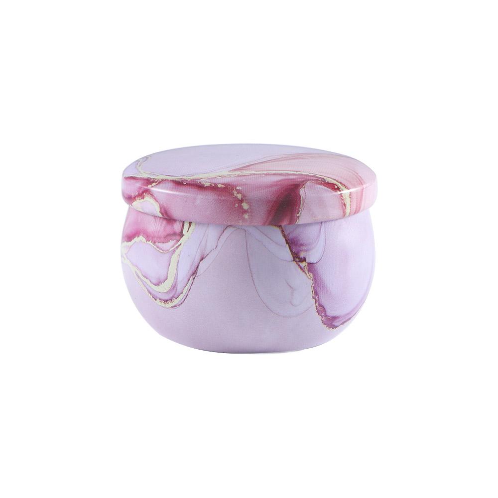 

Round Festive Party Japanese Style Household Marble Texture Candle Jar Aromatherapy Jar Storage Box Tin Plate Canister Tea Cans 5x5x5cm розовый