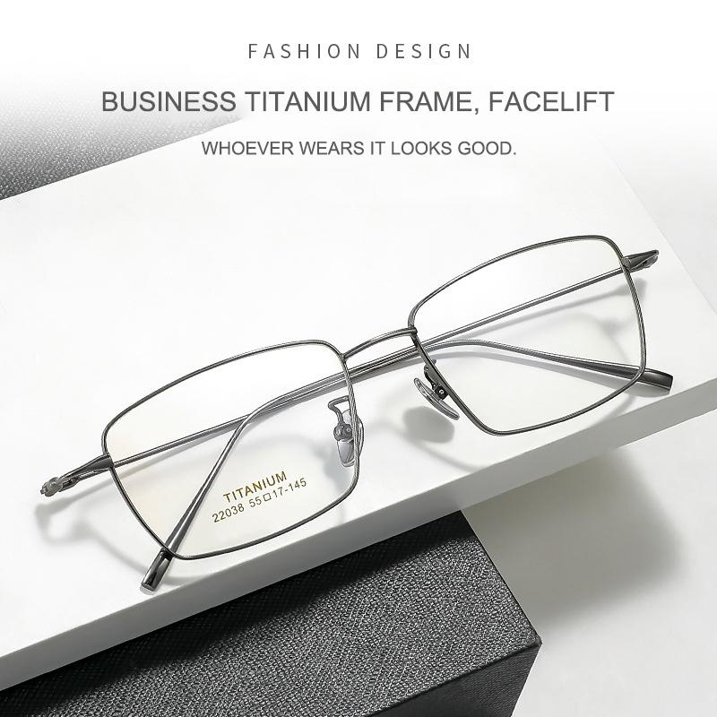 Luxury Business Casual Mens Glasses Frame Screwless Design UltraLight Semi-Titanium Fashion Trend Retro Square Eyewear New Style