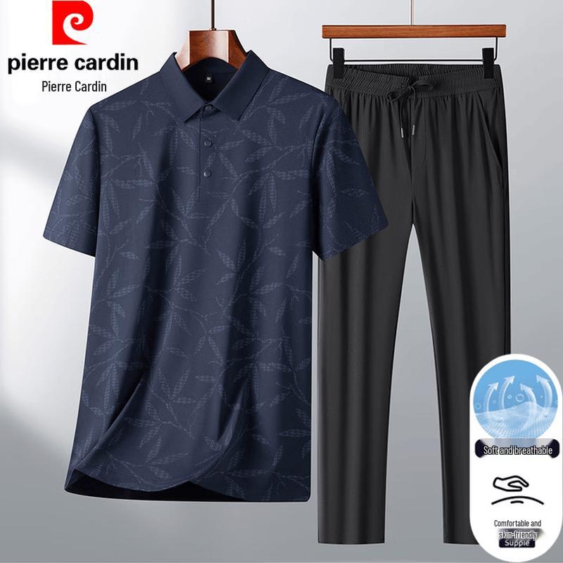 Pierre Cardin Men s Summer Solid Business Casual Two-Piece Set XL