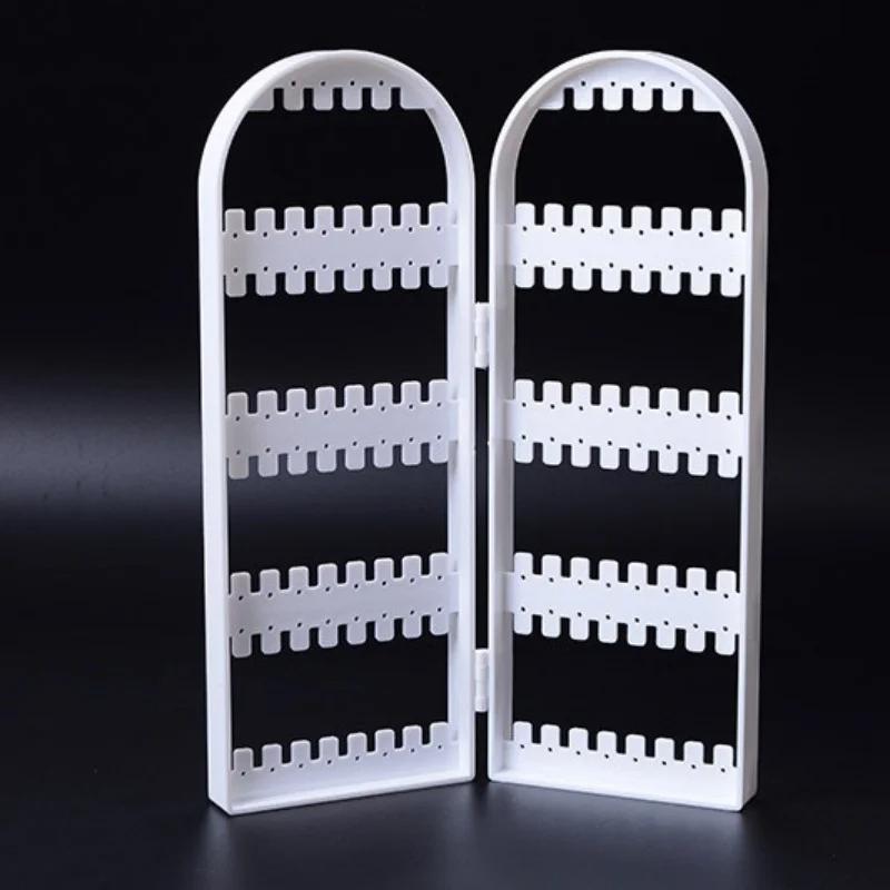 Jewelry Display Rack Necklaces Rings Plastic Folding Holder Large Capacity Bracelets Storage Hanger with Stud Earrings Holes