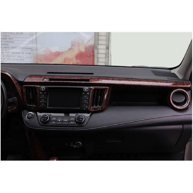 Central Console Air Outlet Vent Trim Fit For Toyota RAV4 2013-2018 Wood Grain