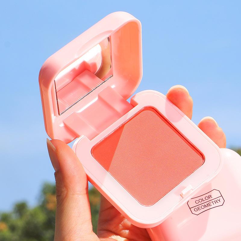 Best-Selling Blush: Candy Peach & Natural Nude Rouge Powder Highlighter with Micro-Shimmer