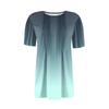 Moda feminina casual gradiente estampa top manga curta camisa solta jumper