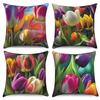 Cushion Cover Modern Sofa Square Pillowcase Home Decor Rose Flower Throw  Pattern