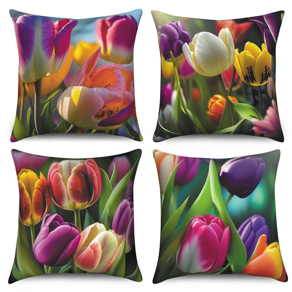 Cushion Cover Modern Sofa Square Pillowcase Home Decor Rose Flower Throw  Pattern