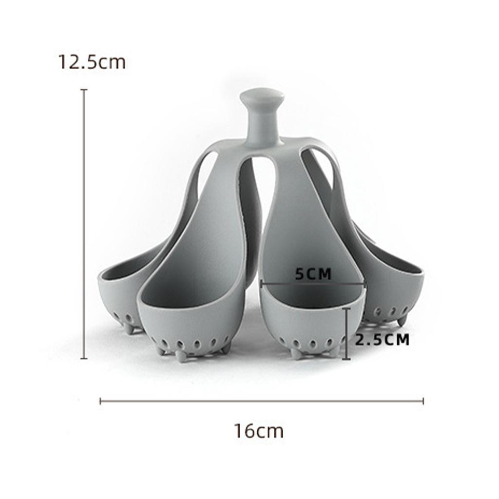 4/6 Holds Silicone Egg Boiler Rack Freestanding Egg Boiler Household Steamed Egg Tray Cooker Kitchen Portable Storage Gadget
