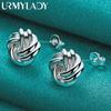 925 Sterling Silver Tie A Knot Stud Earrings For Women Fashion Jewelry