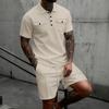 New Men’s Casual Double-pocket Short-sleeved Polo Shirt and Shorts Summer Fashion Set