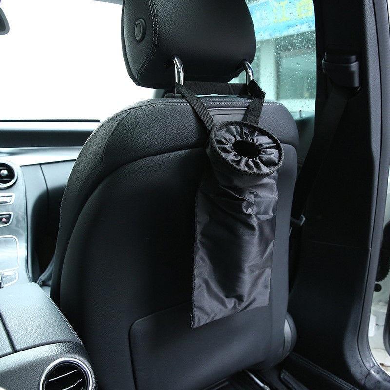 Neueste Schwarz Pu-leder Autos Fahrzeug M/üll Handy Lagerung Inhaber Tasche Organizer Auto Zubeh/ör Schwarz