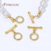 2/4/6Pcs 18K Gold Plated Toggle For Jewelry,Round OT Clasps For Bracelets Making Accessories,Necklaces Clasp Connectors Findings