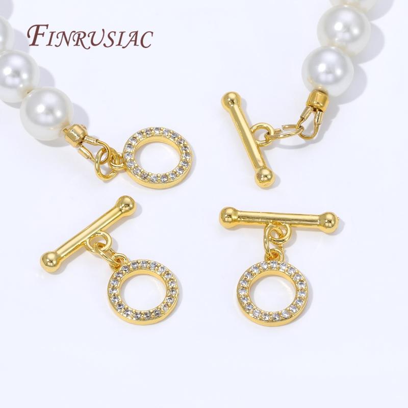 2/4/6Pcs 18K Gold Plated Toggle For Jewelry,Round OT Clasps For Bracelets Making Accessories,Necklaces Clasp Connectors Findings