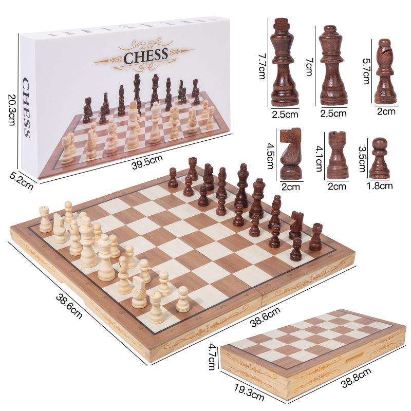 Wooden Magnetic Chess Set: Portable Folding Board Game for Kids & Adults, Perfect for Parent-Child Interaction