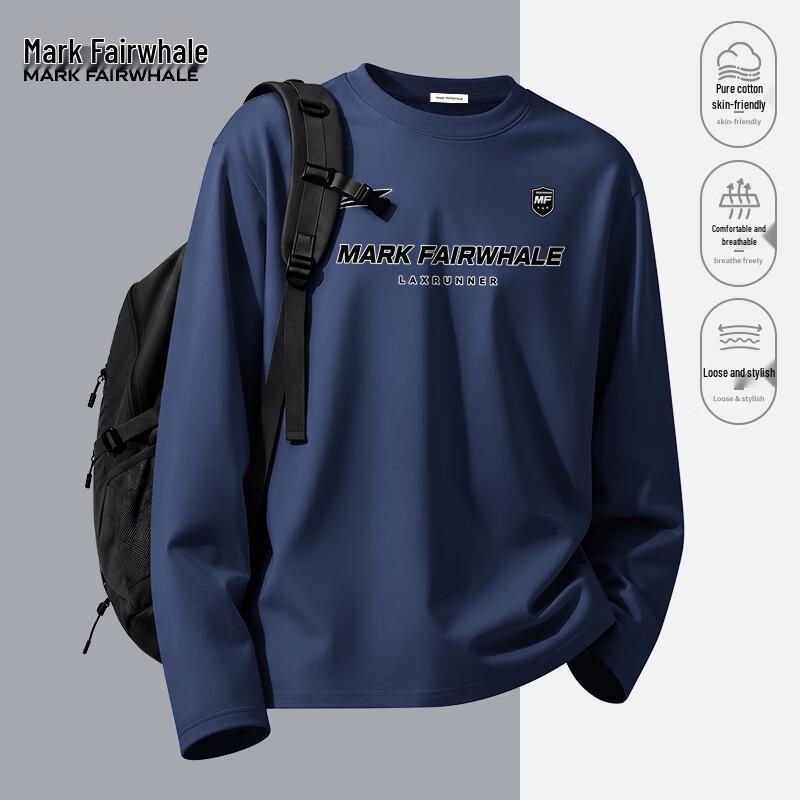 MARK FAIRWHALE Men's Heavyweight Cotton Long-Sleeve Crewneck Tee