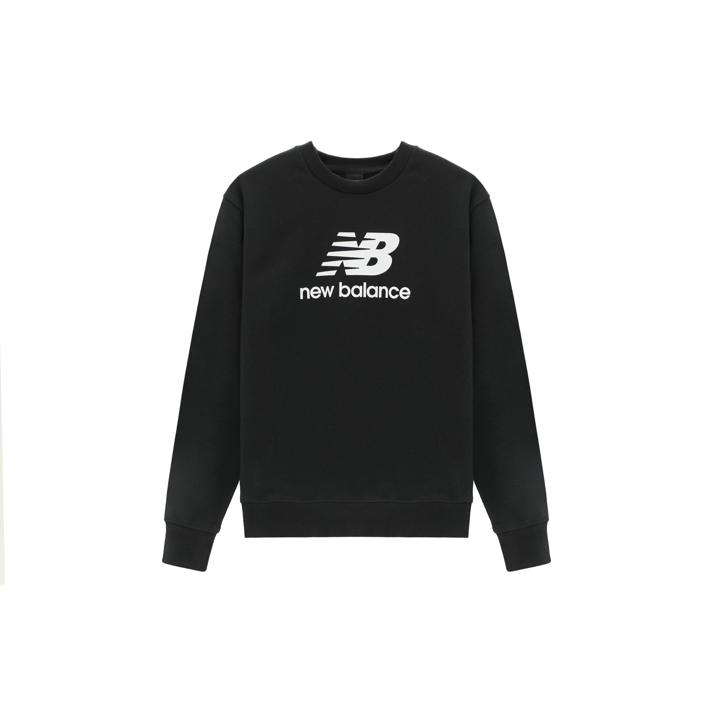 New Balance Essentials Stacked Logo French Terry Crewneck Asia Sizing Black Men s AMT31538-BK L