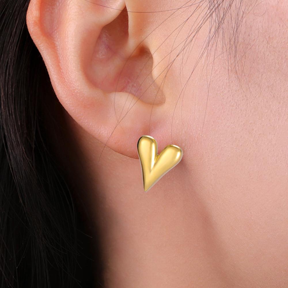 Vintage Heart Pendant Necklace for Women Stainless Steel Jewelry Gold Color Charm Rolo Chains Choker Snake Chain Couple Gift