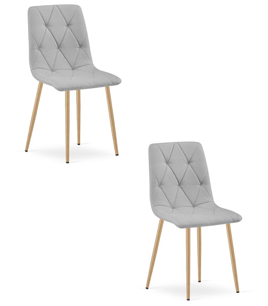 Libra Chair - Light Gray Fabric / Wood Color Legs X 2