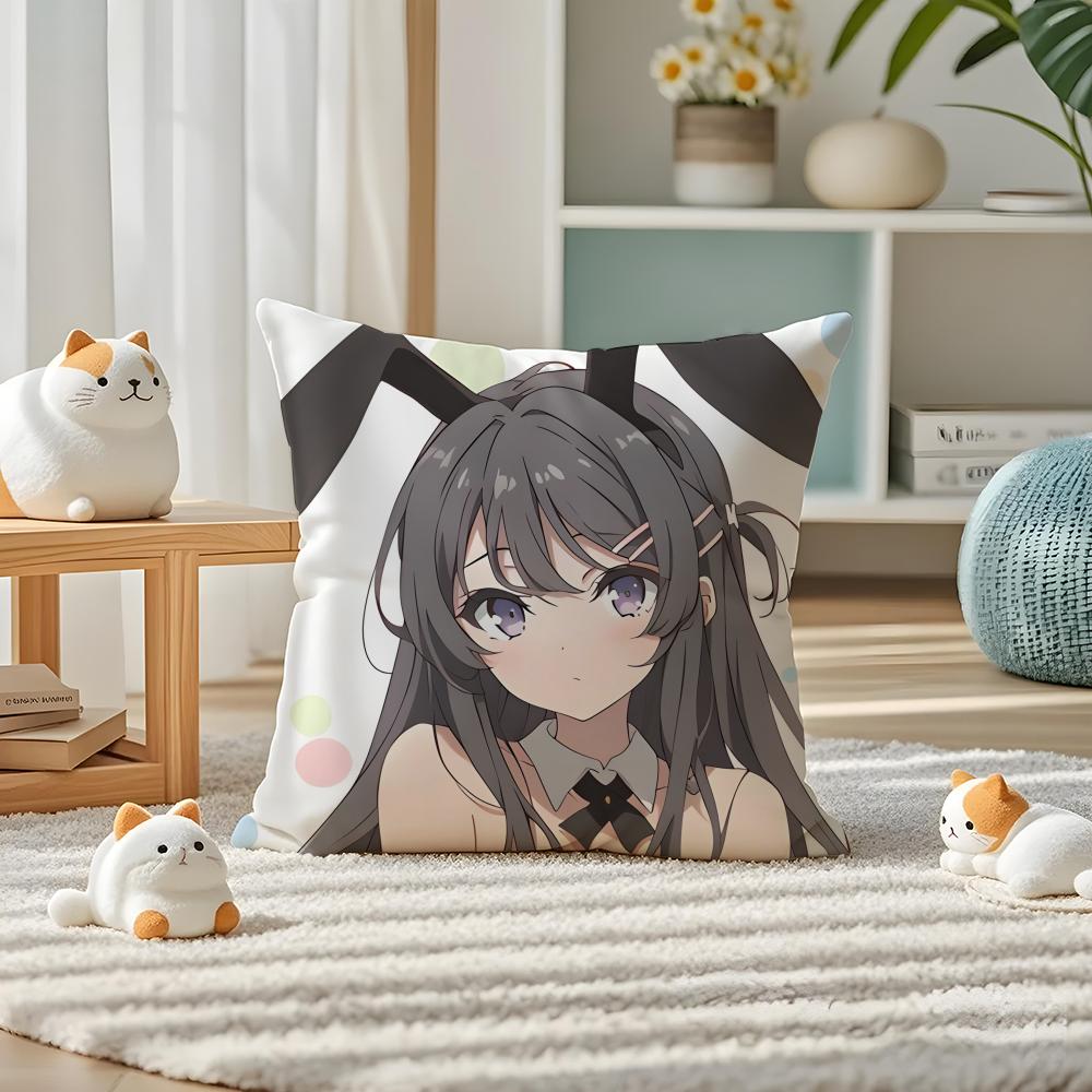 Mai Sakurajima Sexy Pillow Case Silky Elegant Comfort Sofa Bed Invisible Zipper