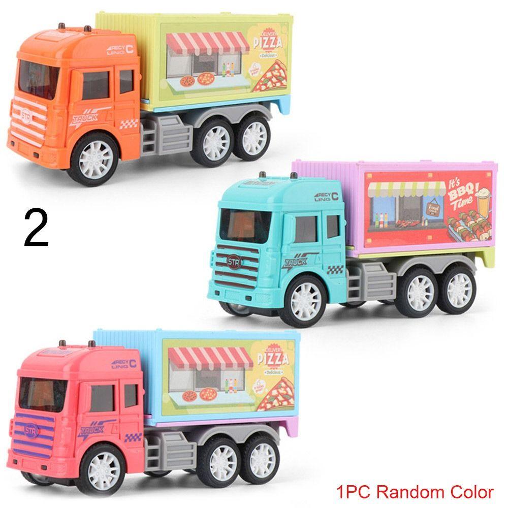 Door Push Forward/Backward Ice Cream Truck Kitchen Role Play Mini Inertia Car Van Lorry Model