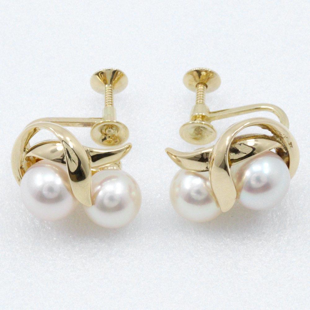 MIKIMOTO Pearl Earring K14 Yellow Gold/Pearl 7.3g Women Used