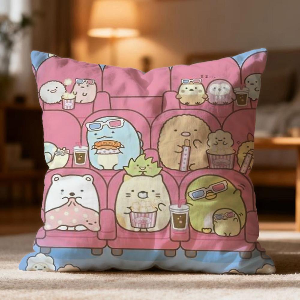 Popular SSumikko Gurashied Cushion Cover Soft Washable Pillow Case Multi-Scene for Couch Bed Travel Office Use