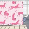 Pink Leopard Print Pattern Waterproof Shower Curtain 180X200Cm - Jungle Animal Print Bath Curtain For Living Room Decor