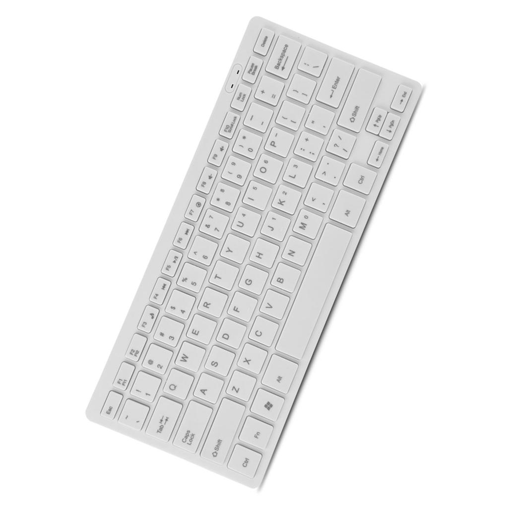 78 Keys Ultra Thin Mini USB Wired Keyboard for Desktop Computer Laptop PC (White)