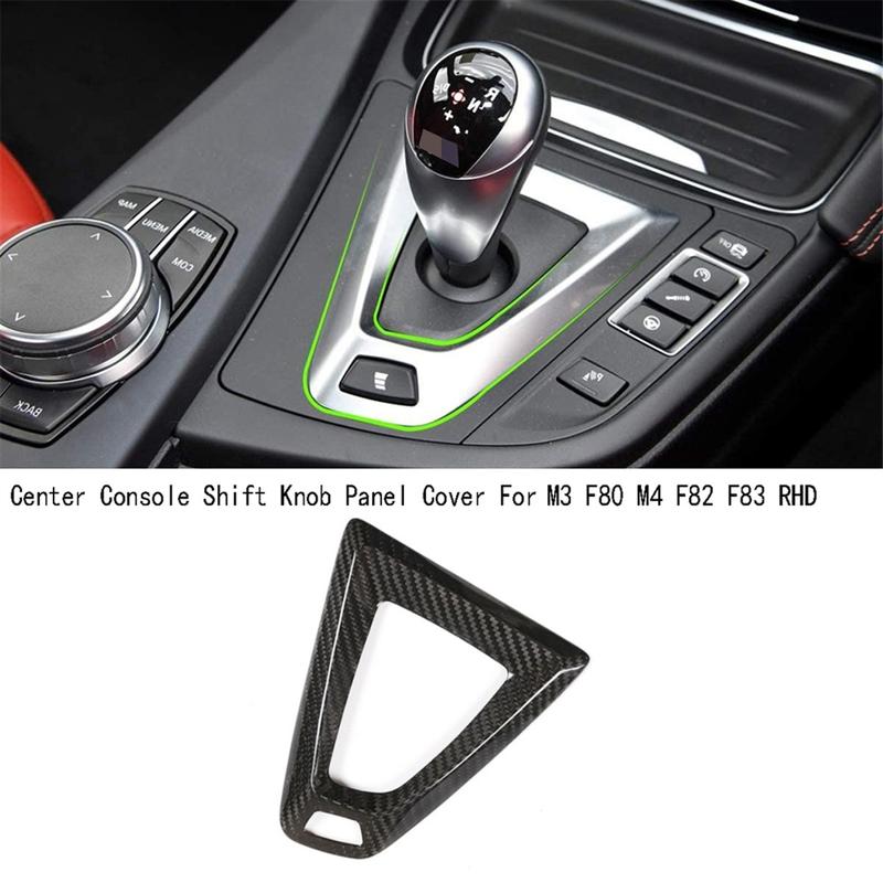 A87Q-Carbon Fiber Car Center Console Shift Knob Panel Cover for BMW M3 F80 M4 F82 F83 RHD