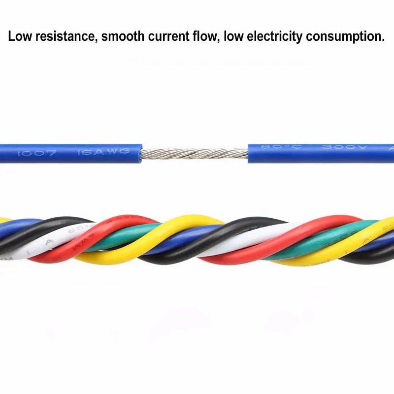 UL1007 Electrical Wire Kit Boxed 5 Colors 16-30 AWG PVC Insulated Tinned Copper Stranded Flexible PCB Breadboard Jumper Cable