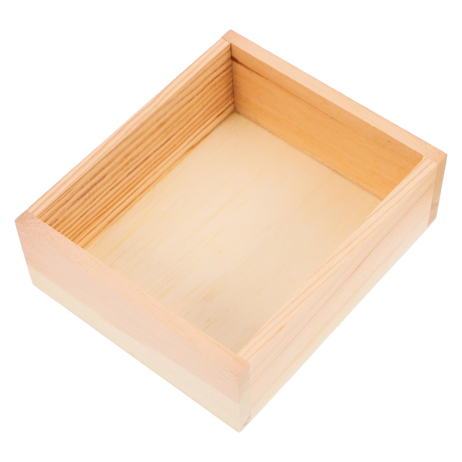 

Wooden Desktop Organizer Box 20 x 20 x 8cm Multipurpose Lidless Storage Container For Documents Jewelry Accessories A