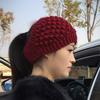 Hand-Knitted Wool Hairband Hat: Warm, Wide-Brimmed, Autumn & Winter Ear Protection, Floral Korean-Style Accessory