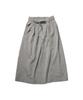 Cotton Bell Waist Belt Shirred Skirt - Melange Gray