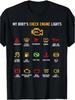 Car Warning Icon T-Shirt Funny Vehicle Fault Light Design with Automotive Symbols Black Casual Tee Suitable for Car Enthusiasts
