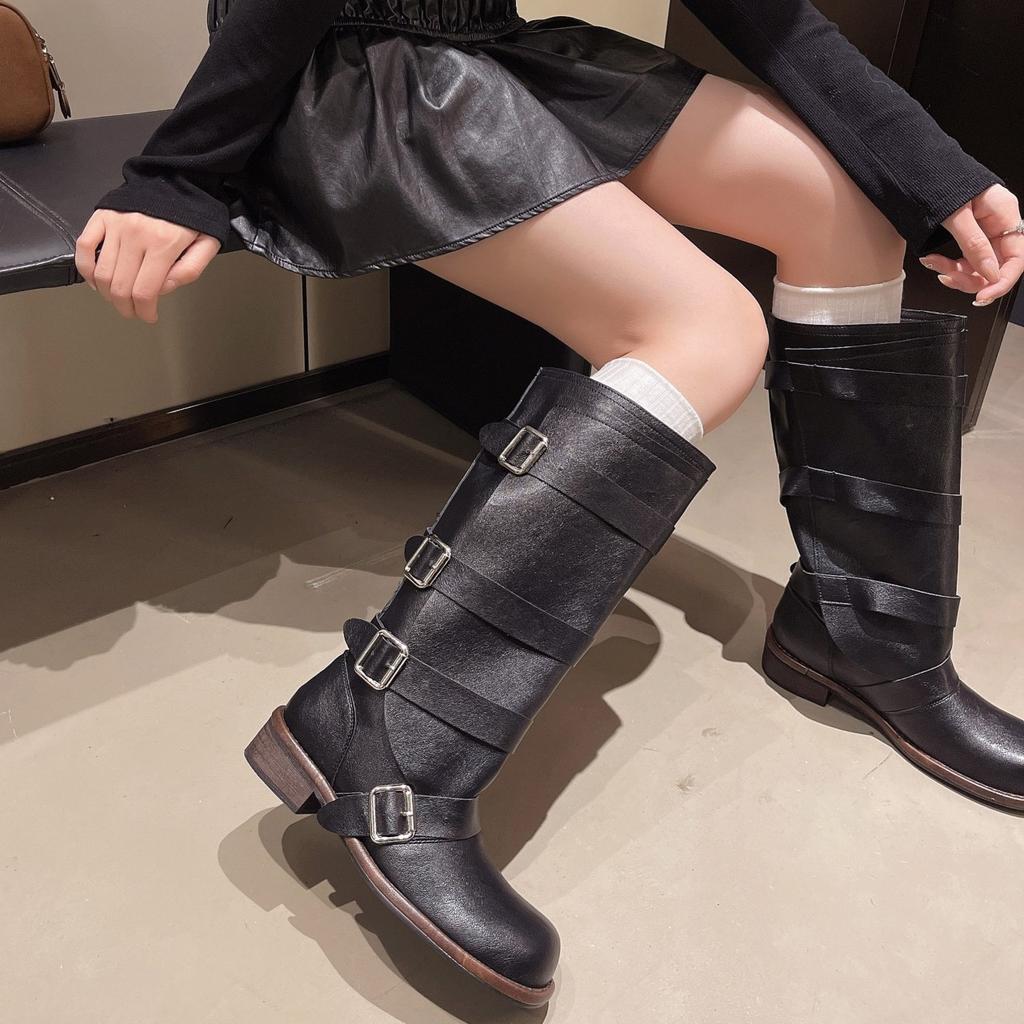 Boots women 2025 new summer boots thick soles popular this year Merad western cowboy knight boots