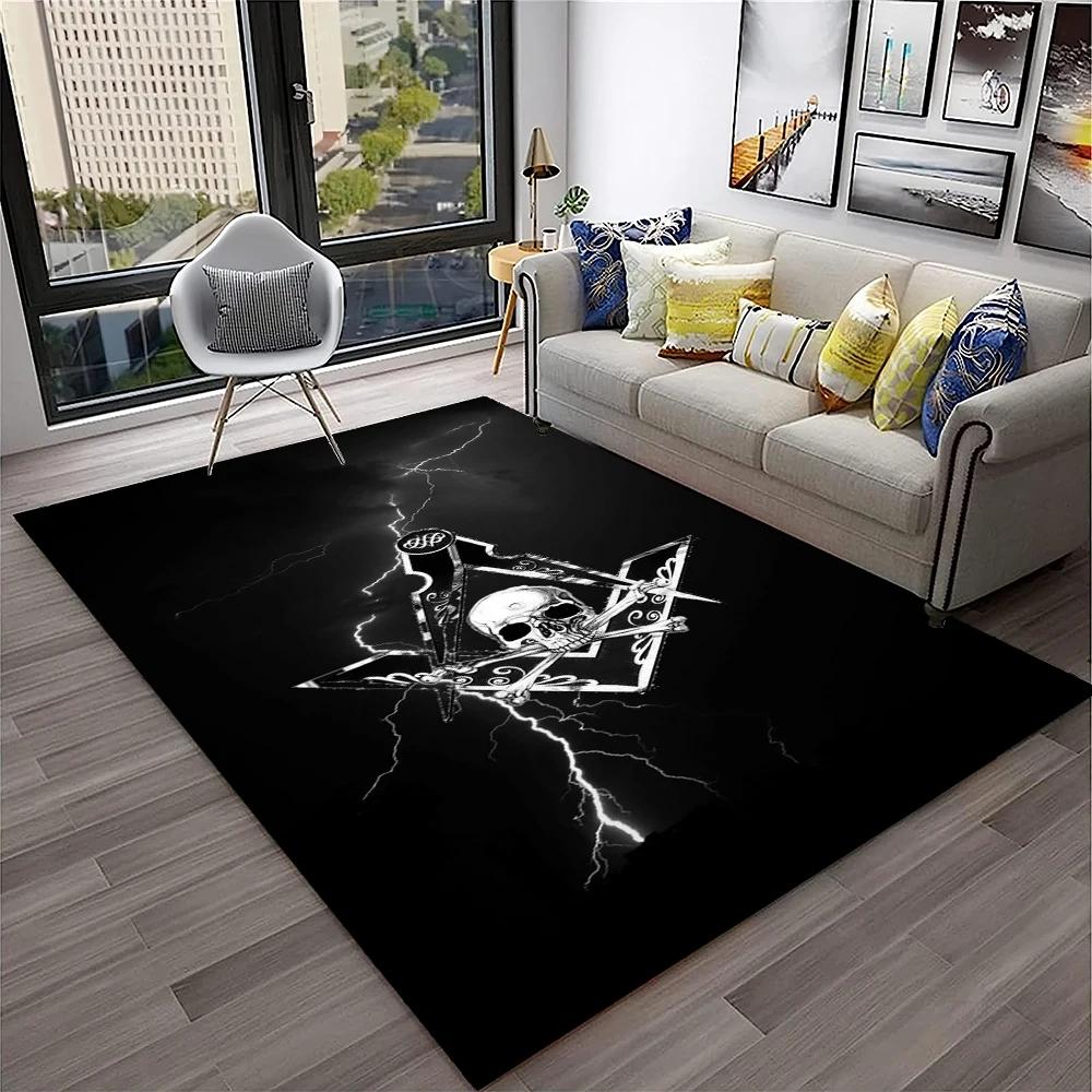 Masonic Freemasonry Illuminati Ring Carpet Rug for Home Living Room Bedroom Sofa Doormat Decor,Kid Area Rug Non slip Floor Mat