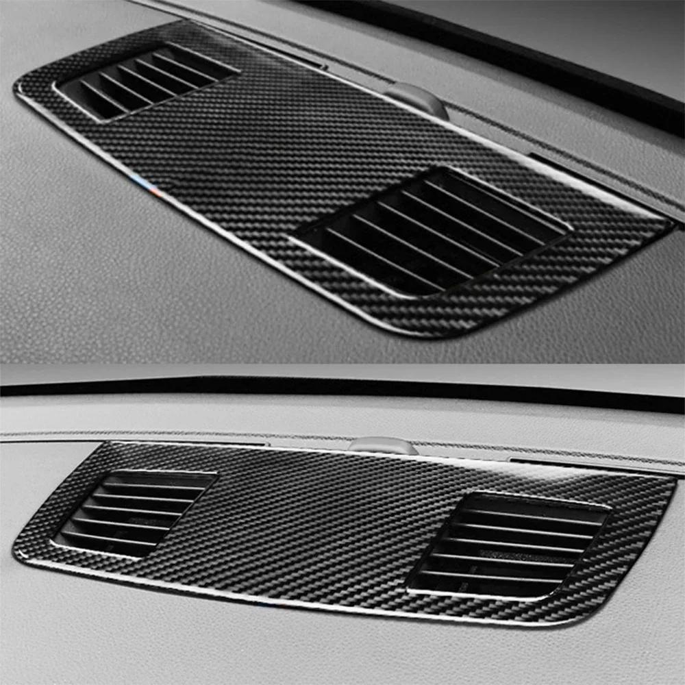 For BMW E90 E92 E93 3 Series 2005 2012 Carbon Fiber Dashboard AC Air Vent Frame Self Adhesive Anti Scratch Sporty Trim
