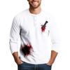 Men's Halloween Print Raglan Dralan Three-quarter Sleeve Casual Top