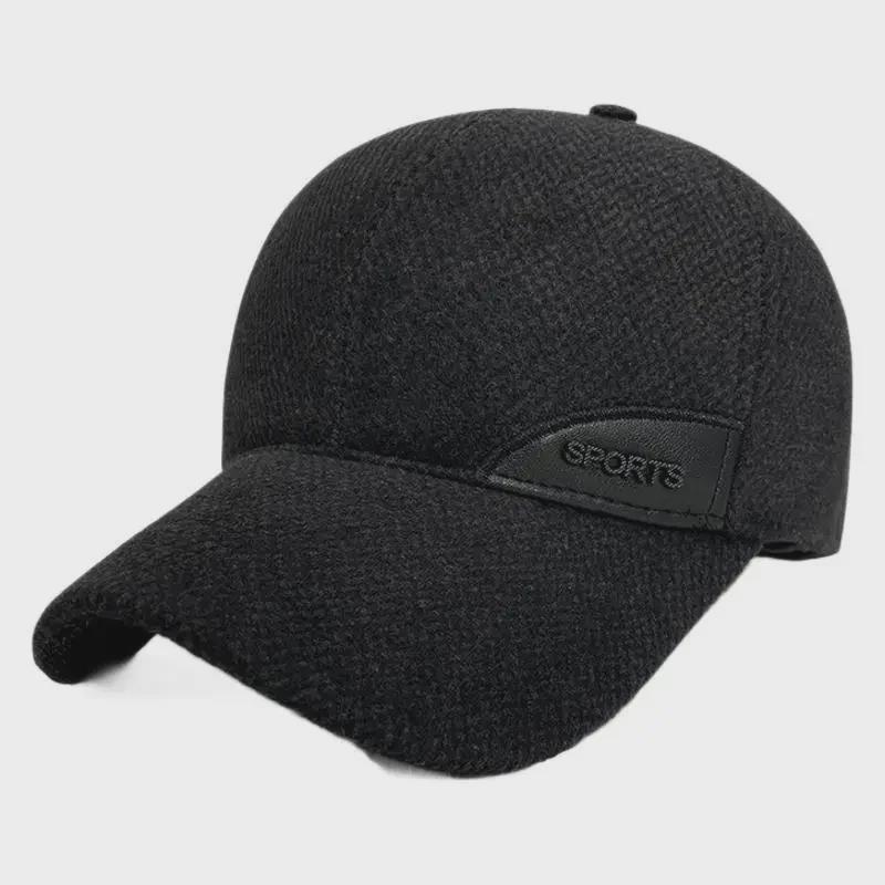 Men's Winter Ear Protection Duckbill Cap - Thick Velvet Warm Baseball Hat for Seniors