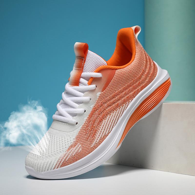 Sneakers Women's 2025 Summer New Fly-woven Mesh Breathable Running Shoes Couple Large Size Non-slip and Wear-resistant Walking Shoes