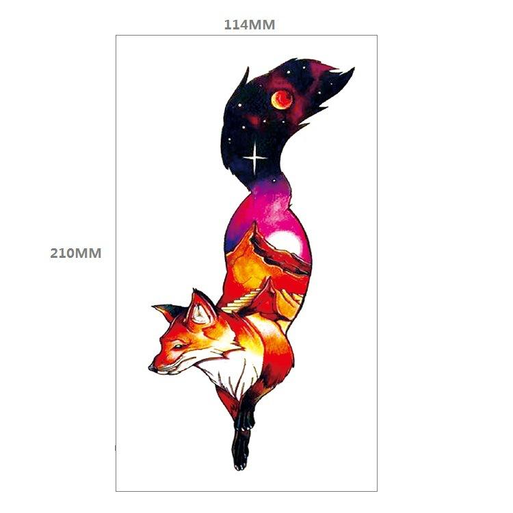 Red Rose Flower Arm Half Arm Tattoo Sticker Owl Hourglass Geometry Water Transfer Set Sticker