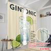 2pcs 2D Flat Printing Drapes Gin Tonic Lime Ice Polyester Without Electricity Party Decorations for Room Bedroom Wall Decor