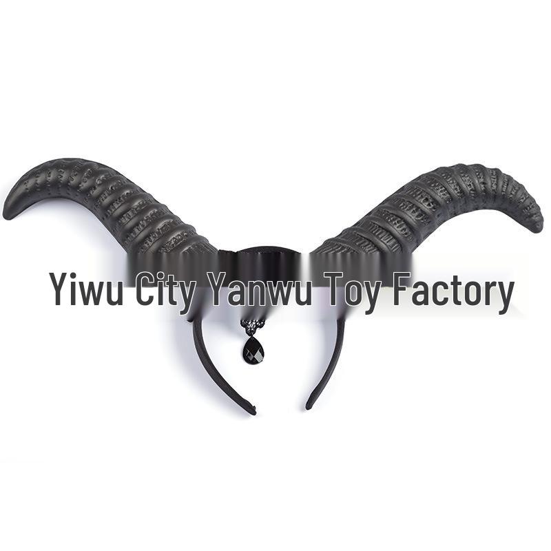 Cow Horn Halloween Headband - Ghost Festival Party Decoration Accessory One Size чёрный