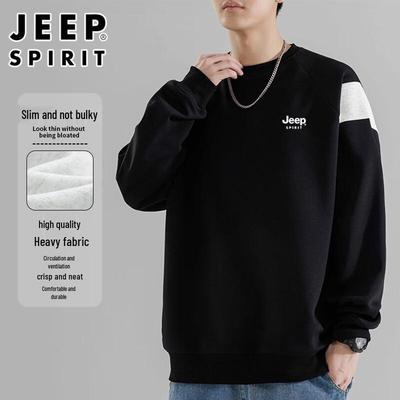 JEEP SPIRIT Men's Loose Fit Crew Neck Long Sleeve Sweatshirt