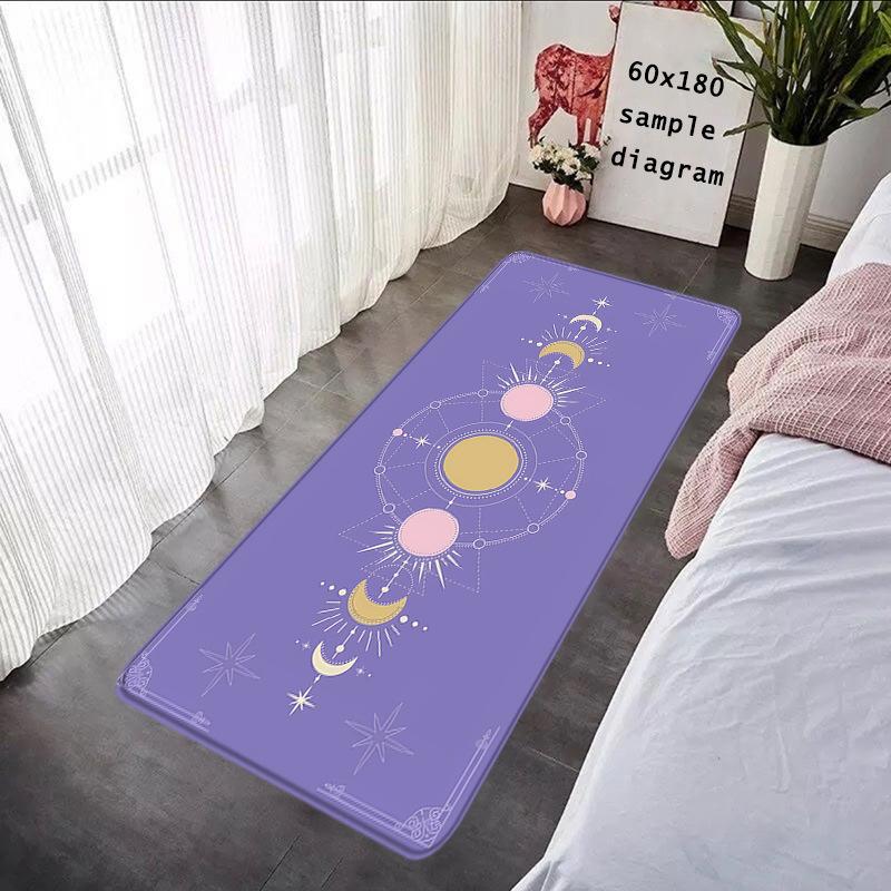 Celestial Moon Phase Carpet Mat Rug - Sun Star Pattern Home Decoration for Bedroom Living Room Decor Carpets for Living Room