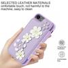 SY-001 For iPhone 16e Case Card Slots Leather Coated TPU Flower Phone Cover