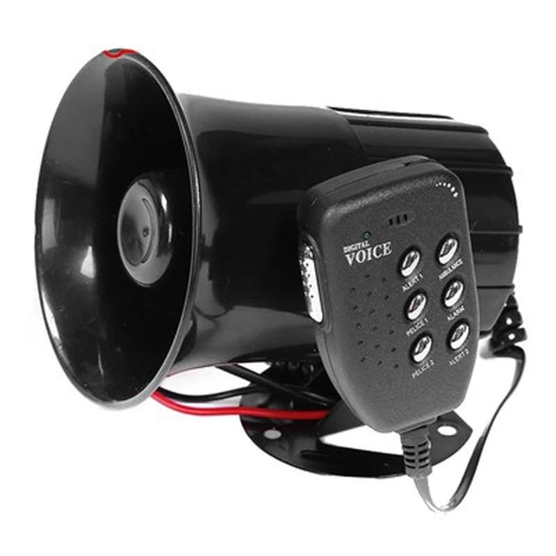 6-geluids 100W luide claxon voor motorfiets, auto, vrachtwagen, luidspreker, waarschuwingsalarm, sirene, politie, brandweer, ambulance, claxon