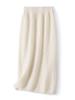 Cashmere Wool Flocked Knee-Length Pencil Skirt for Women - Autumn/Winter Collection