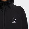 adidas Foc Kn Jkt Long-Sleeve Hoodie Jacket with Logo Print for Women, Black