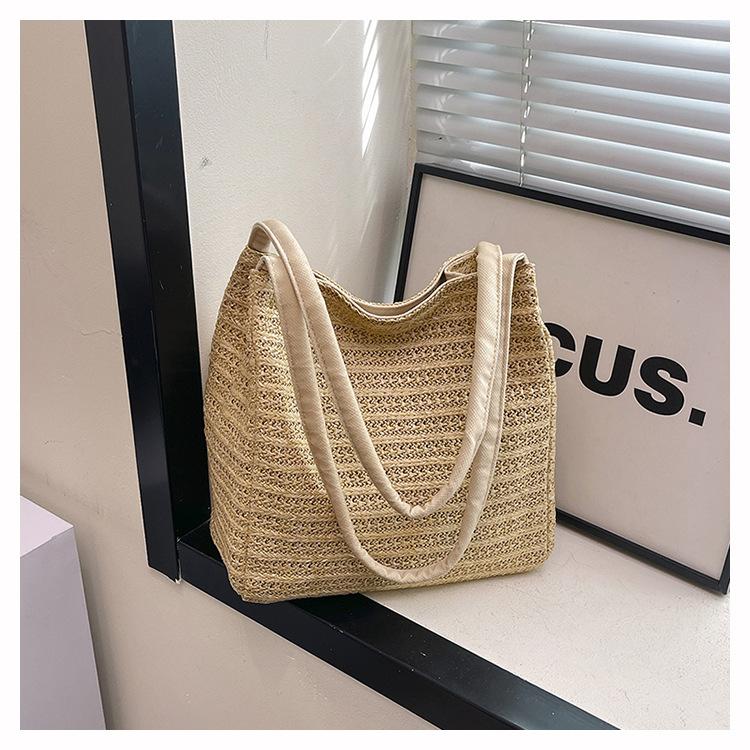 New Bag Casual Woven Small Fresh Shoulder Spring and Summer New Fresh Tote Bag Portable Women's Bag